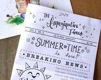 Summer Happy Mail, Happy Mail, Mini Summer Newspaper, Gifts for Friends, Mystery Mail, Mini Summer Activity Sheet, Summer News
