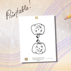 Printable Halloween Pumpkin Bookmark, Printable Halloween Coloring Page, DIY Summerween Party Favors, Boo Basket, Preschool Fall Activities