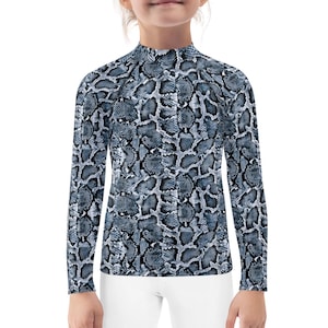 Black Snake Print Kids Costume, Snake Skin Long Sleeve Shirt, Snake Athletic Rash Guard, Halloween Cosplay Birthday Gift,Snake Print Costume