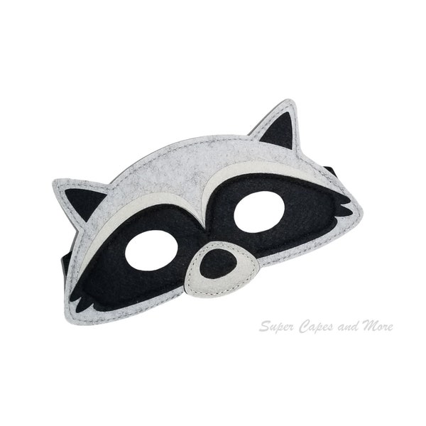 Raccoon Felt Mask/ Woodland Forest Animal Mask/ Forest Animal Birthday Party/ Forest Animal Party Favors/ Forest Animal Mask/Raccoon Costume