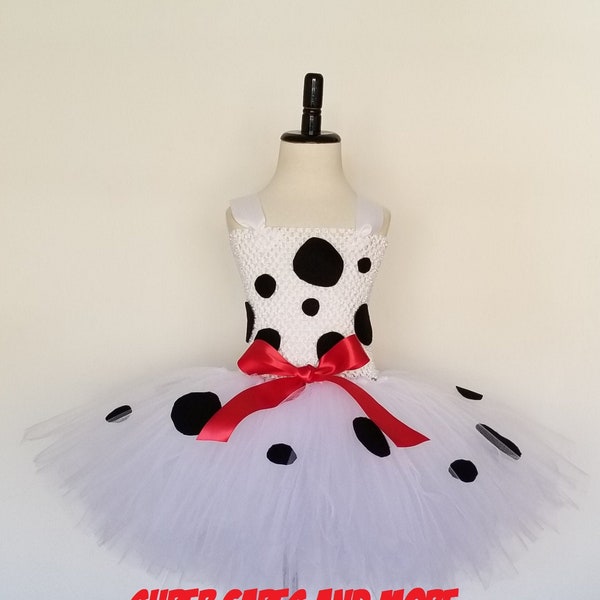 Robe tutu dalmate - anniversaire dalmate - habillage de récital de danse dalmate - Costume d'Halloween tutu chien dalmatien