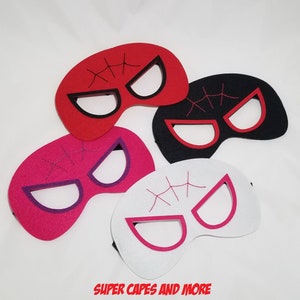 Super Spider Felt Mask/ Super Red Spider Mask/ Black Spider Mask/ Hot Pink Spider Mask/ White Spider Masks/ Spider Friends Birthday Party