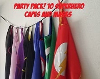 Ready to Ship!! Party Pack 10 Superhero Capes and Masks