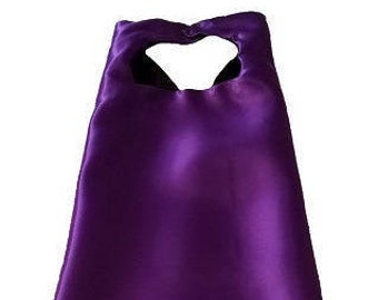 Plain Reversible Purple and Black Superhero Cape