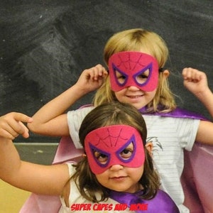 Super Pink Spider Cape and Mask/ Super Spider Pink Cape/ Super Spider Pink Felt Mask/ Superhero Cape and Mask/ Super Pink Spider Costume