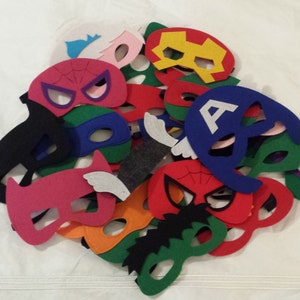 Superhero Felt Mask/ Superhero Friends Felt Mask/ Gifts for Kids/ Party Favors/ Superhero Birthday Party Ready to Ship image 2