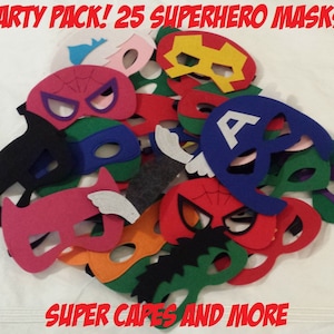 Ready to Ship!! Party Pack 25 Superhero Masks - Superhero Birthday - Gifts for Kids