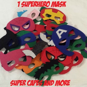 Superhero Felt Mask, Spider Felt Mask, Spider Girl Felt Mask, Bat Felt Mask, Bat Girl Felt Mask, Iron Man Felt Mask, Thor Felt Mask, Hulk Felt Mask