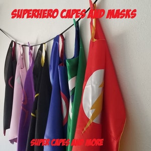 SUPER SALE Ready to Ship 1 Superhero Cape or 1 Cape and Mask Set/Party Favors/Costume/Dress Up image 1