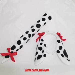 Orejas y cola dálmata - Diadema de orejas de perro - Cola de perro - Recital de baile - Foto Prop - Vestir - Disfraz de Halloween - Traje dálmata