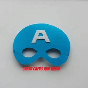 Light Blue Super A Felt Mask/ Superhero Felt Masks/ Superhero Costume/ Superhero Birthday Party