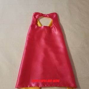 1 Plain Reversible Hot Pink and Yellow Superhero Cape