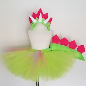Dinosaur Tutu Skirt with Headband and Tail Dinosaur Costume Dinosaur Birthday Dinosaur Tail Dinosaur Birthday Gift Dinosaur Headband