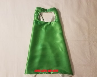 Plain Reversible Green and Silver Superhero Cape/ Superhero Cape/ Superhero Birthday Party/ Superhero Costume