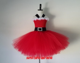 Kerstman Tutu Jurk/Mrs. Claus Tutu Jurk / Kerst Tutu Jurk / Dansrecital / Foto Prop / Aankleden/Halloween Kostuum