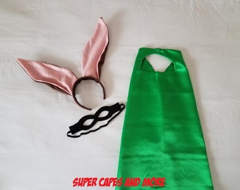 Super Siamese Cat Cape, Ears, Mask/ Skippy Cat/ Birthday Gift/ Party Favors/Skippy Cat Costume/ Gifts for Kids