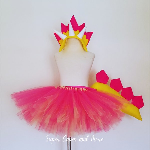 Dinosaur Tutu Skirt with Headband and Tail / Dinosaur Costume / Dinosaur Birthday / Dinosaur Tail /Dinosaur Birthday Gift /Dinosaur Headband