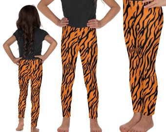 Tiger Kid's Leggings/ Tiger Print Leggings/ Tiger Cosplay Costume/ Tiger Animal Print Leggings