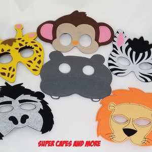 Party Pack! Animal Masks/ Zoo Animal Masks/ Safari Jungle Animal Masks/ Birthday/ Party Favors/ Costume - Choose From 18 Different Animals!