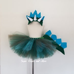 Dinosaur Tutu Skirt with Headband and Tail / Dinosaur Costume / Dinosaur Birthday / Dinosaur Tail /Dinosaur Birthday Gift /Dinosaur Headband