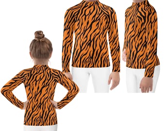 Tijger Rash Guard-kostuum Tijger Kids Tijger Lange Mouwen Cosplay Kostuum Jungle Animal Print Safari Animal Rash Guard Cosplay