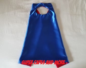Plain Reversible Blue and Red Superhero Cape