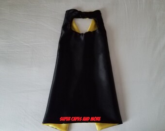 Plain Reversible Black and Yellow Superhero Cape/ Superhero Cape/ Superhero Costume/ Superhero Birthday Party