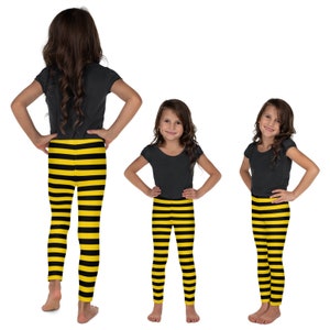 Bumble Bee Kids Leggings Costume/ Bumble Bee Theater Cosplay Costume/ Bumble Bee Print Leggings/ Black and Yellow Stripe Costume