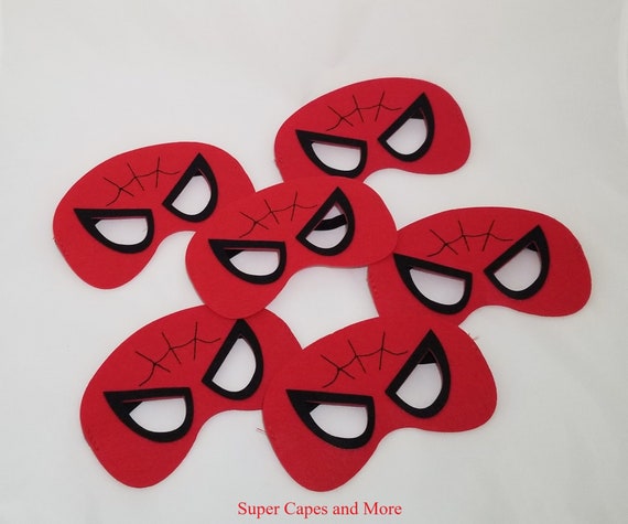 Máscara de fieltro roja súper araña / Máscara de fieltro de superhéroe /  Máscara de araña Favores de fiesta de cumpleaños / Regalos para niños -   España