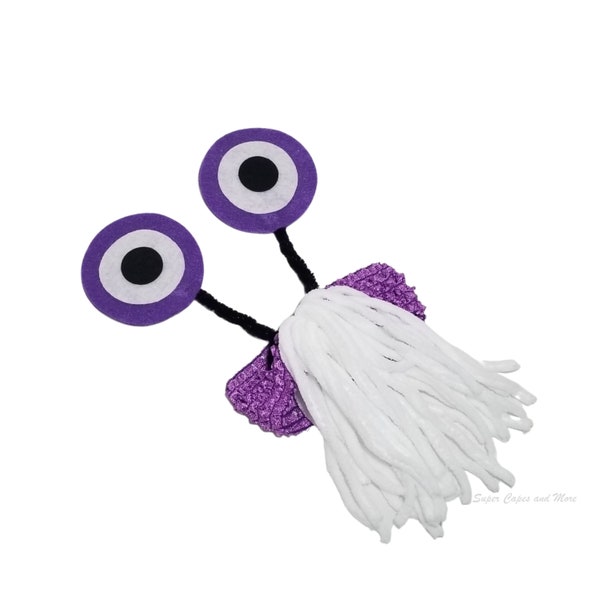 Bandeau monstre violet avec cheveux et yeux / Accessoires bandeau monstre / Bandeau yeux monstre / Habillage monstre/Costume d'Halloween monstre