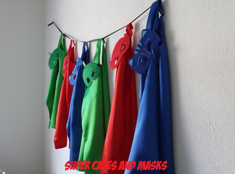 SUPER SALE Ready to Ship 1 Superhero Cape or 1 Cape and Mask Set/Party Favors/Costume/Dress Up image 4