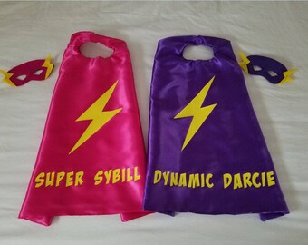 Personalized Lightning Bolt Superhero Cape/ Party Favors/Gifts/ Birthday/Photo Prop