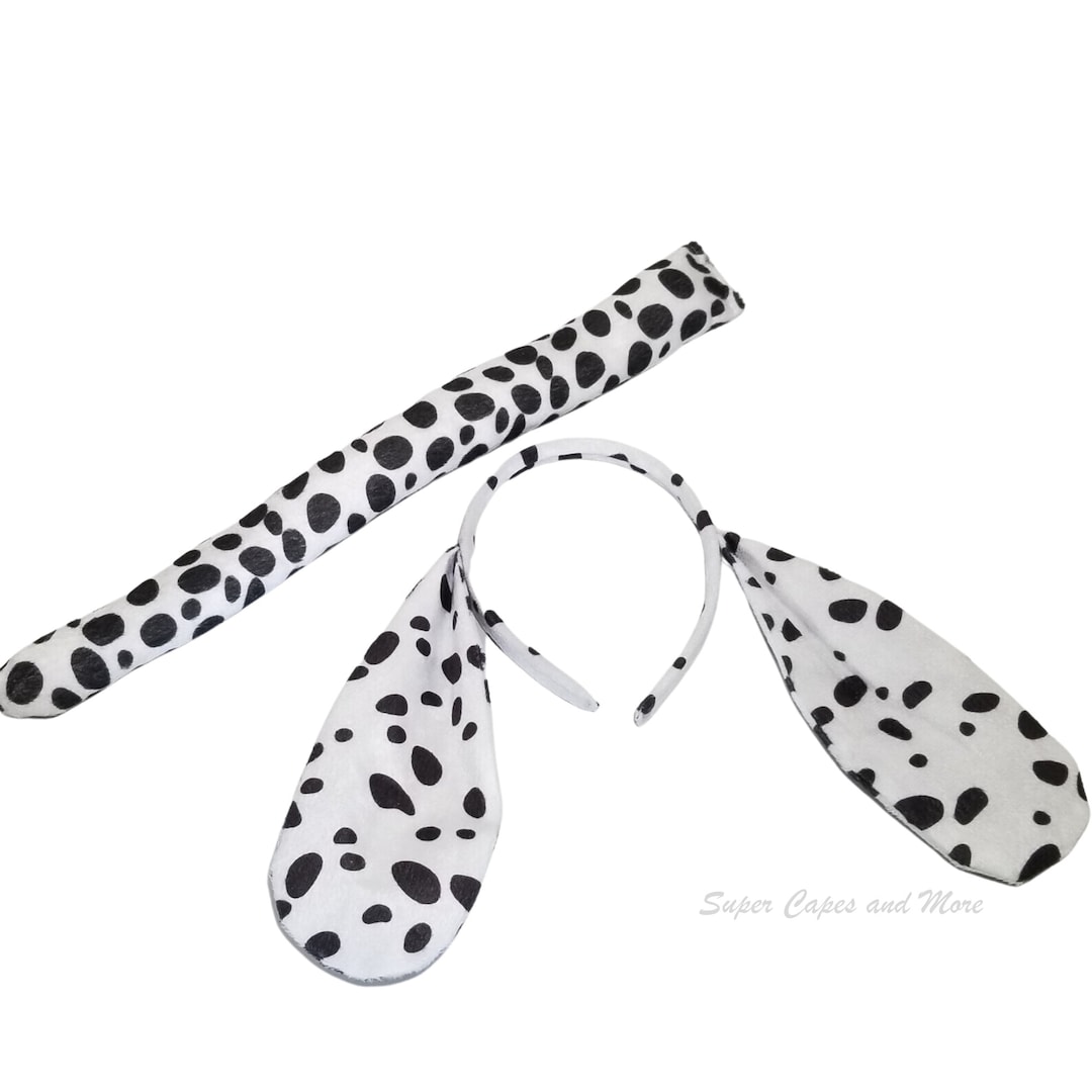 Dalmatian Ears and Tail spotted Fabric Dalmatian Dog Ears Headband Dog