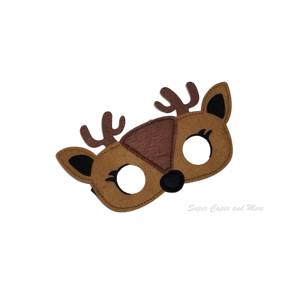 Deer Felt Mask/ Woodland Forest Animal Mask/Woodland Animal Birthday Party/Deer Animal Party Favors/Deer Animal Mask/Deer Costume