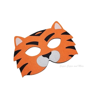 Tiger Felt Mask/ Jungle Forest Animal Mask/Jungle Animal Birthday Party/Jungle Safari Animal Party Favors/Jungle Animal Mask/Tiger Costume