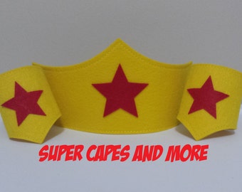 Ready to Ship! Super Girl Crown and Cuffs