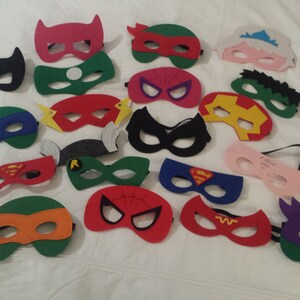 Superhero Felt Mask/ Superhero Friends Felt Mask/ Gifts for Kids/ Party Favors/ Superhero Birthday Party Ready to Ship image 3