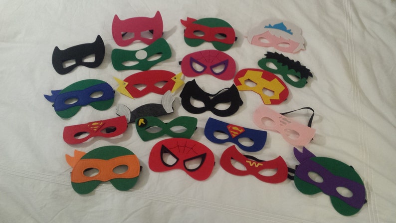 Superhero Felt Mask/ Superhero Friends Felt Mask/ Gifts for Kids/ Party Favors/ Superhero Birthday Party Ready to Ship image 3