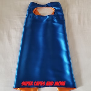 1 Plain Reversible Blue and Orange Superhero Cape/ Superhero Cape/ Superhero Costume/ Superhero Birthday Party/ Superhero Cape Gift