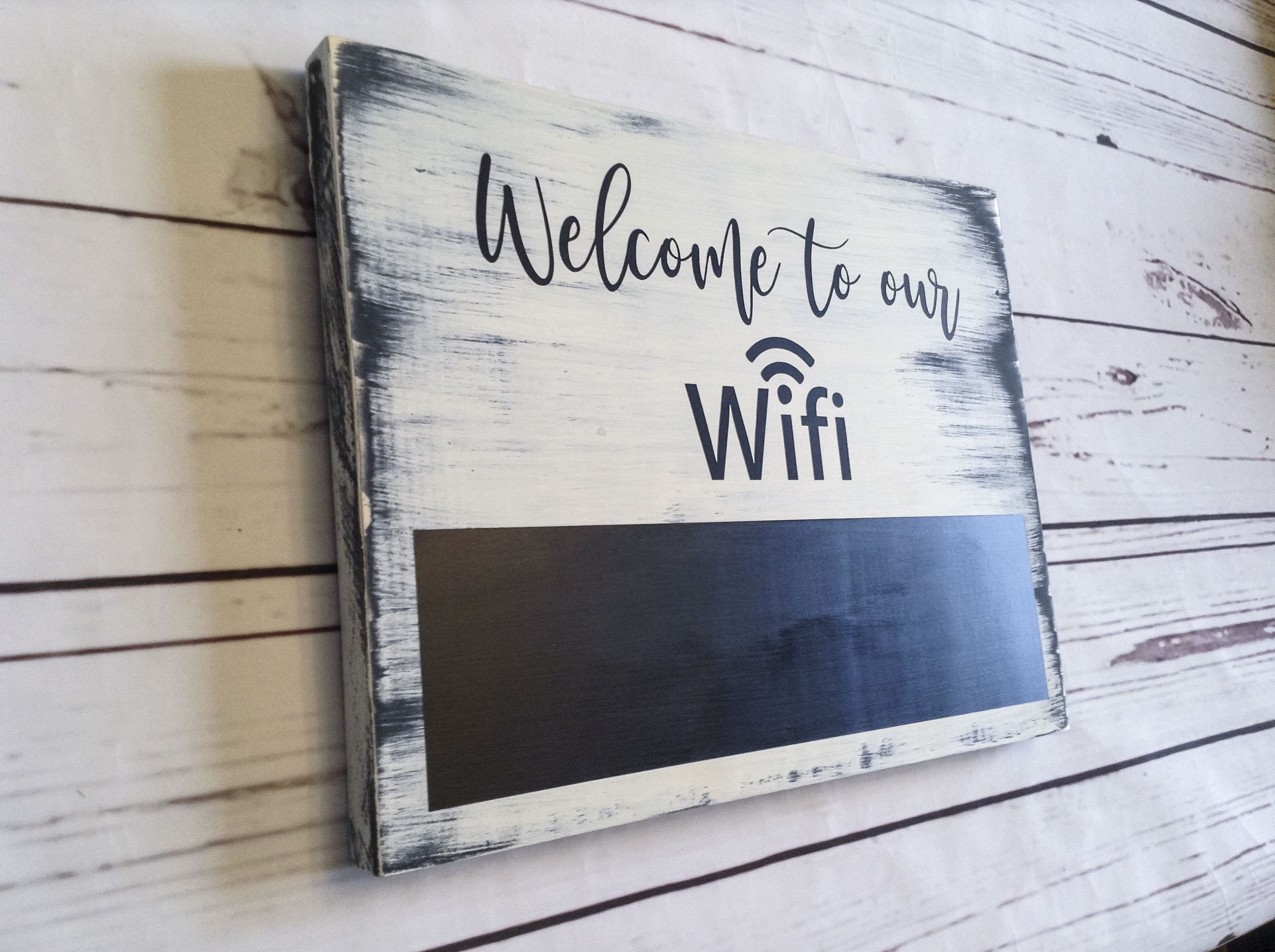 White Wood WiFi Rustic Password Sign Chalkboard Wifi Sign Etsy