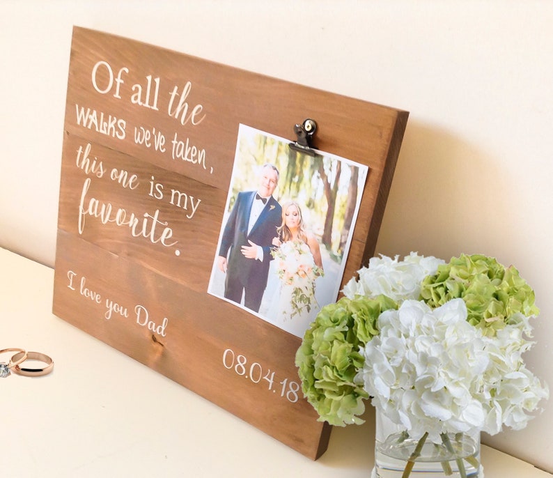 Father of the Bride Gift Picture Frame, Wedding Gift for Father, Photo Frame for Dad, Wedding Present from Daughter 