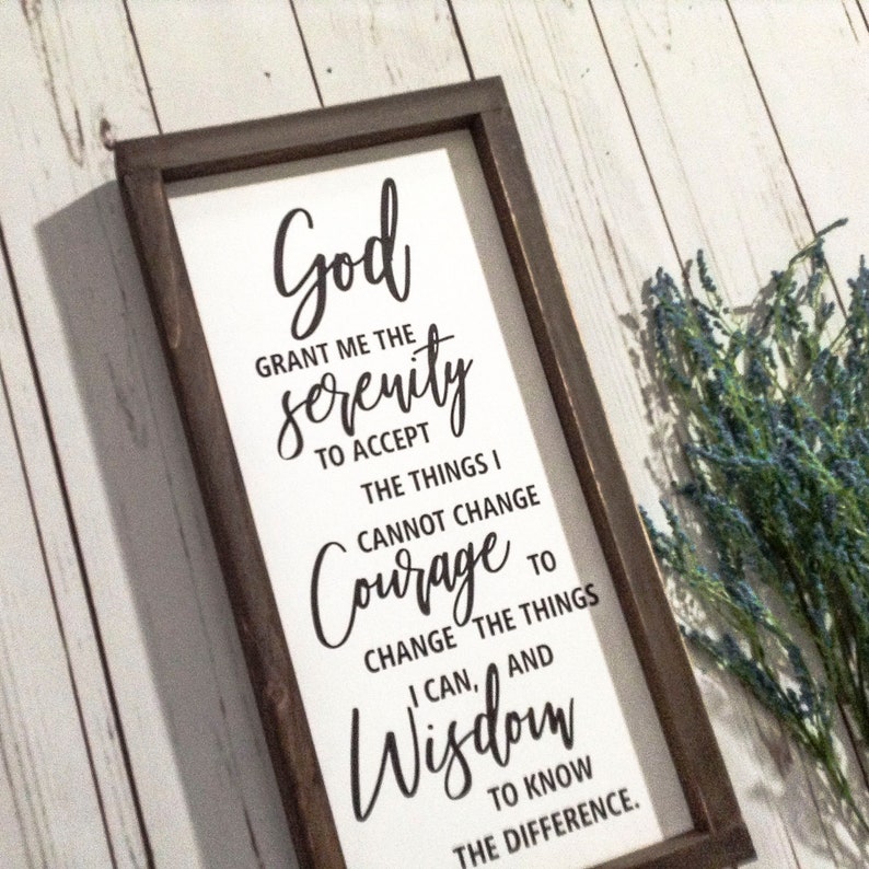 god grant me the serenity wood sign serenity prayer framed etsy