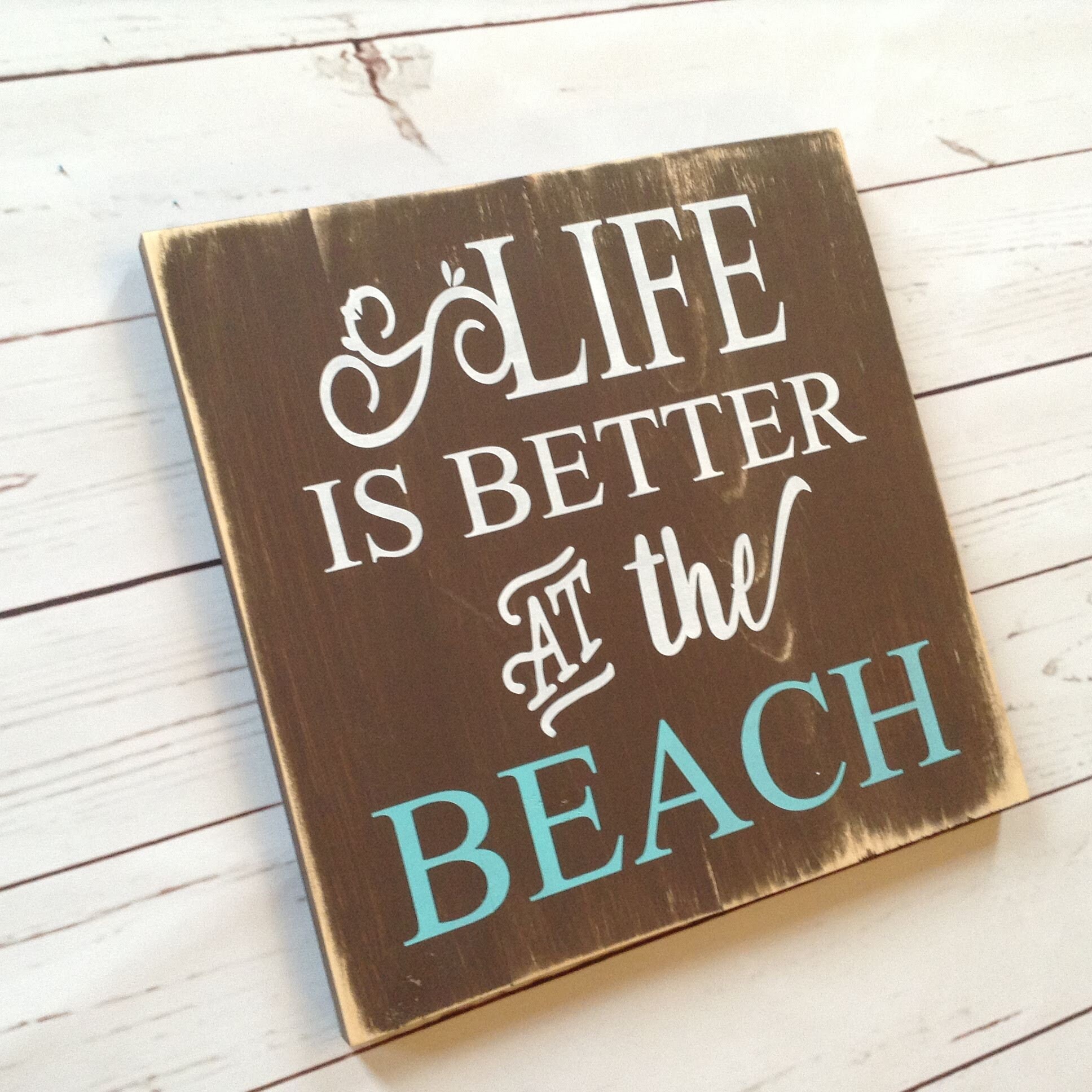 Life is Better At the Beach Wood Sign Lake House Wall Decor | Etsy