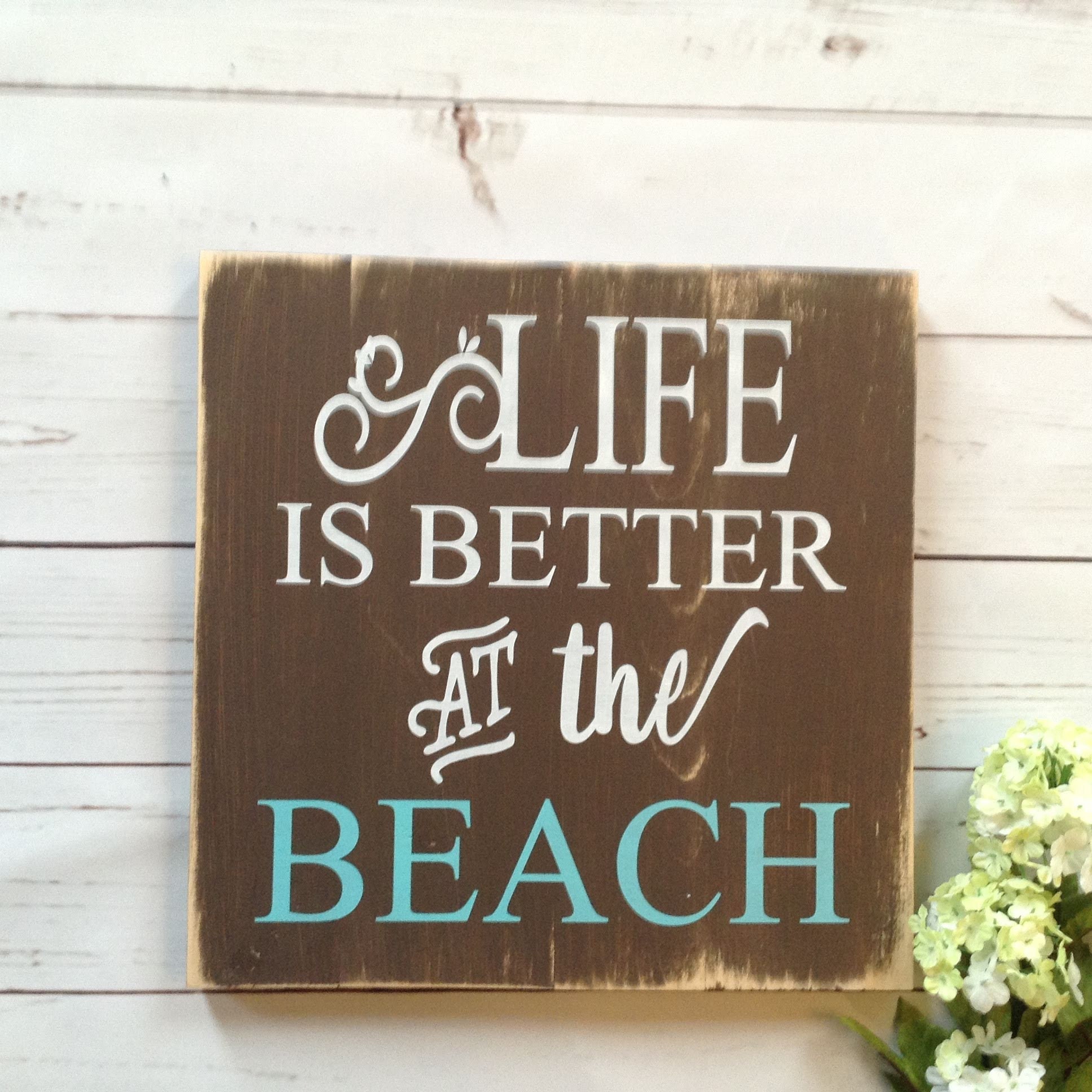 Life is Better At the Beach Wood Sign Lake House Wall Decor | Etsy
