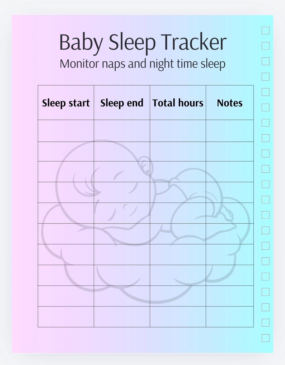 Newborn Feeding & Sleep Tracker Printable | Baby Log PDF | Diaper ...