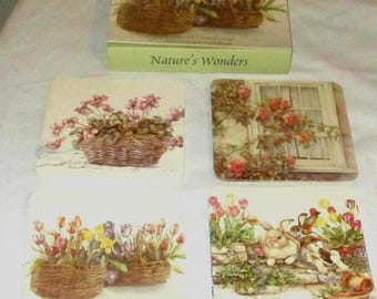 Nature's Wonders Note Cards with Envelopes – Floral and Bunny Designs