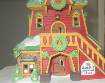 Casa de huéspedes de Papá Noel de Dept 56, vintage, 1995
