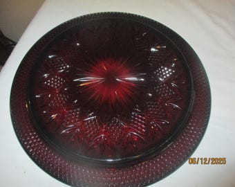 Plateau Cristal D Argeus Durand, rouge rubis, écaille, etc. Luminarc 12 3/4 W