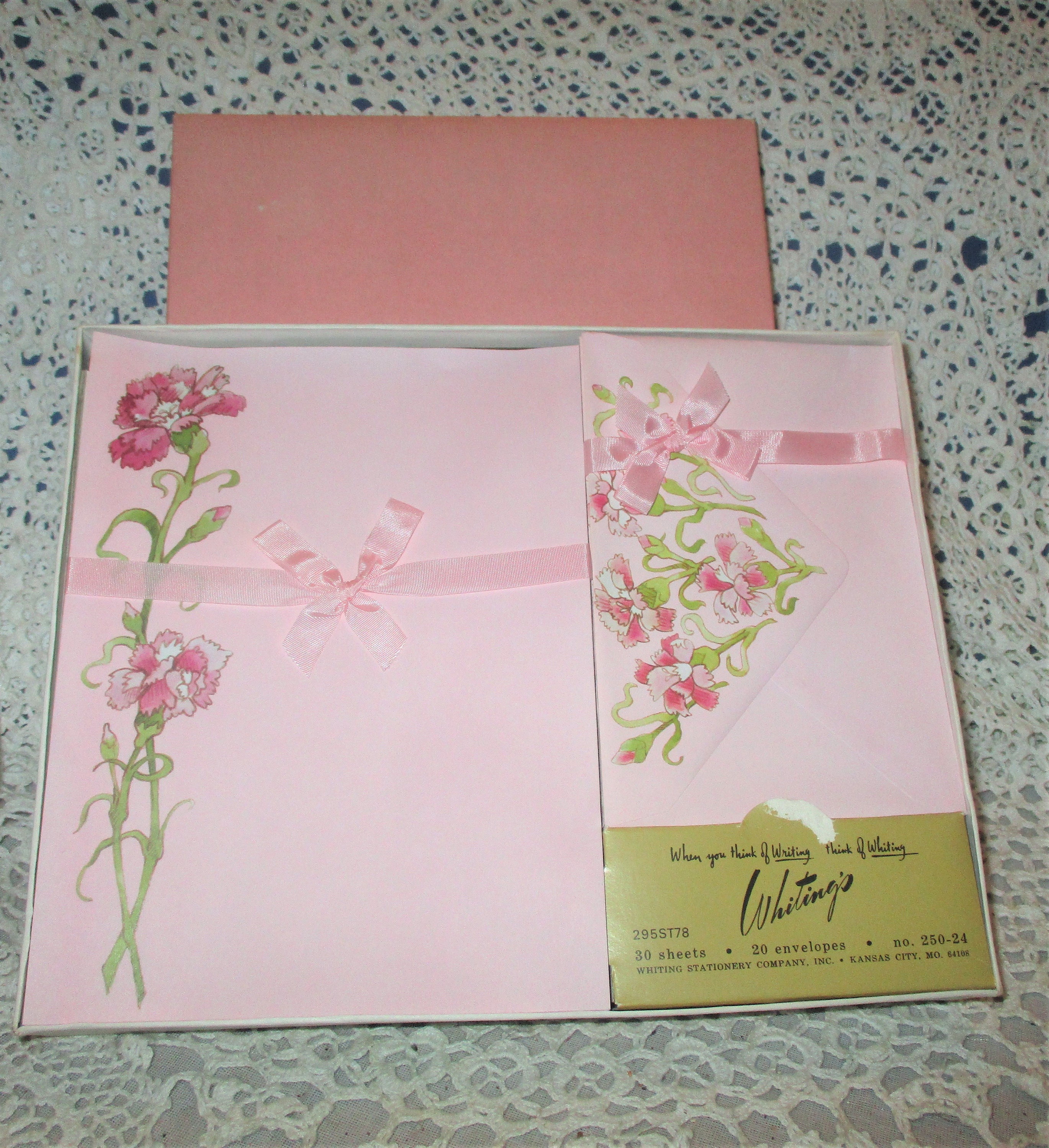 Vintage Whiting's Pink Carnation Stationery 28 Sheets & 19 - Etsy