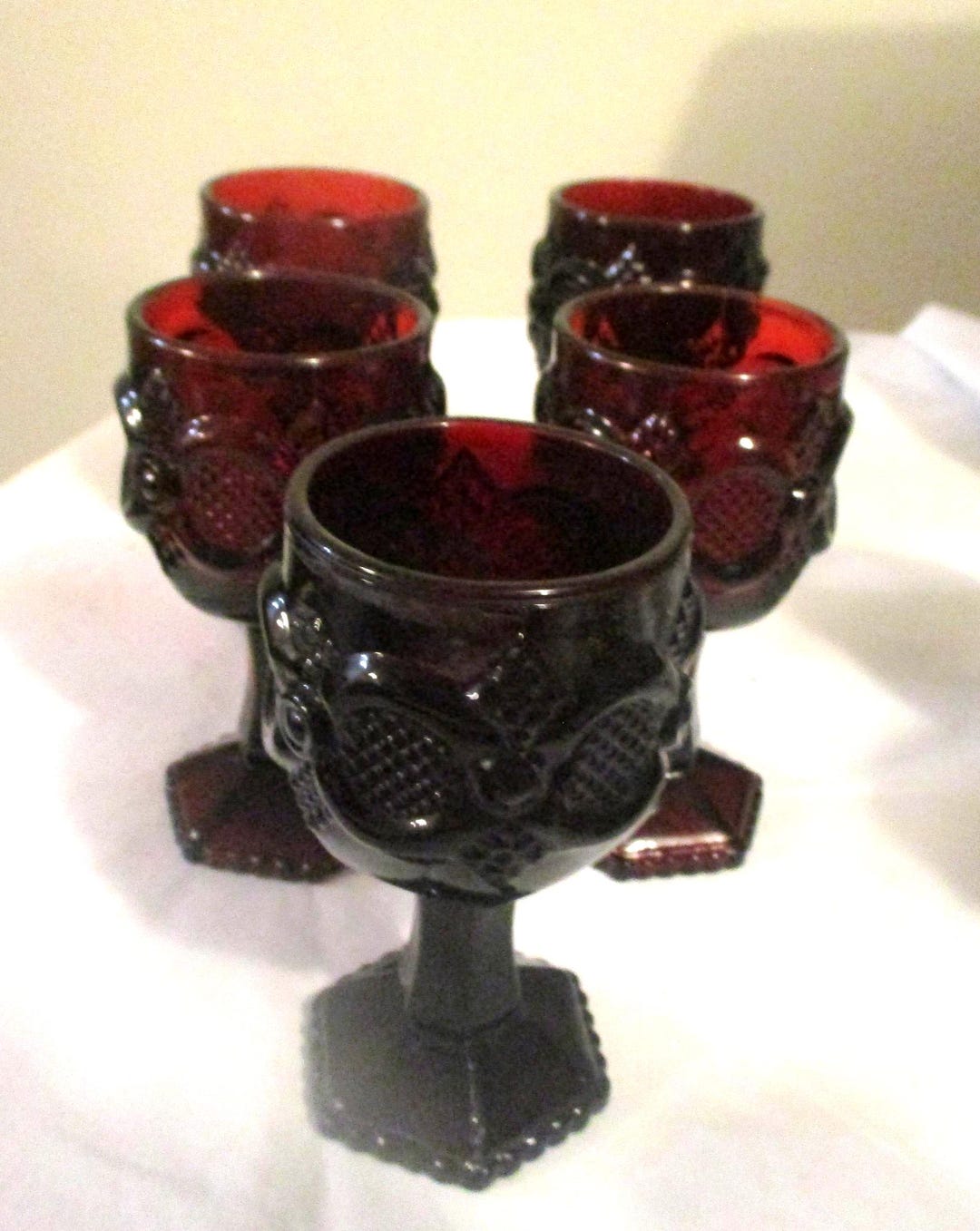 Vintage Avon Cape Cod Ruby Red Cordial Juice Glasses Set 5 - Etsy